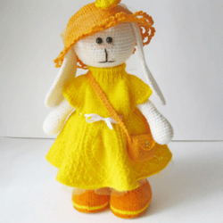 bunny in clothes, knitted bunny, interior bunny, game bunny, bunny in clothes