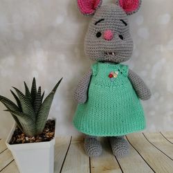 The Mouse, mouse in clothes, knitted mouse, interior mouse, game mouse, mouse in clothes