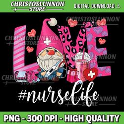 love nurse life gnome valentine png, nursing valentines day png, nurse life clipart, nurse gnomes png, nurse equipments