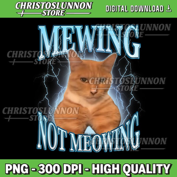 Funny Cat Meme Mewing Looks Max Meowing cat Trend Png, Funny | Inspire ...