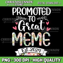 promoted to great meme est 2024 mothers day png, promoted to meme est 2024 png, baby announcement digital, pregnancy ann