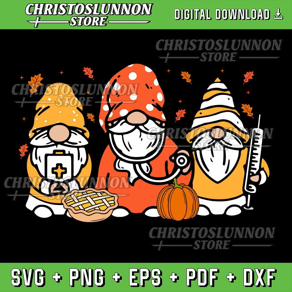 Thanksgiving Nurse Gnomes Fall Scrub Top Autumn RN Svg Cute Gnome Svg Fall Svg Thanksgiving Gnome Svg Nurse Gnomes 0