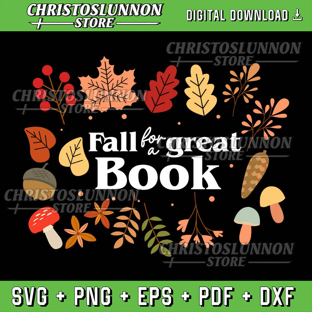Fall For A Great Book Reading Librarian Autumn Teacher Svg Bookish Ghost Pumpkin SVG Cute Artsy Trendy Bookish 0