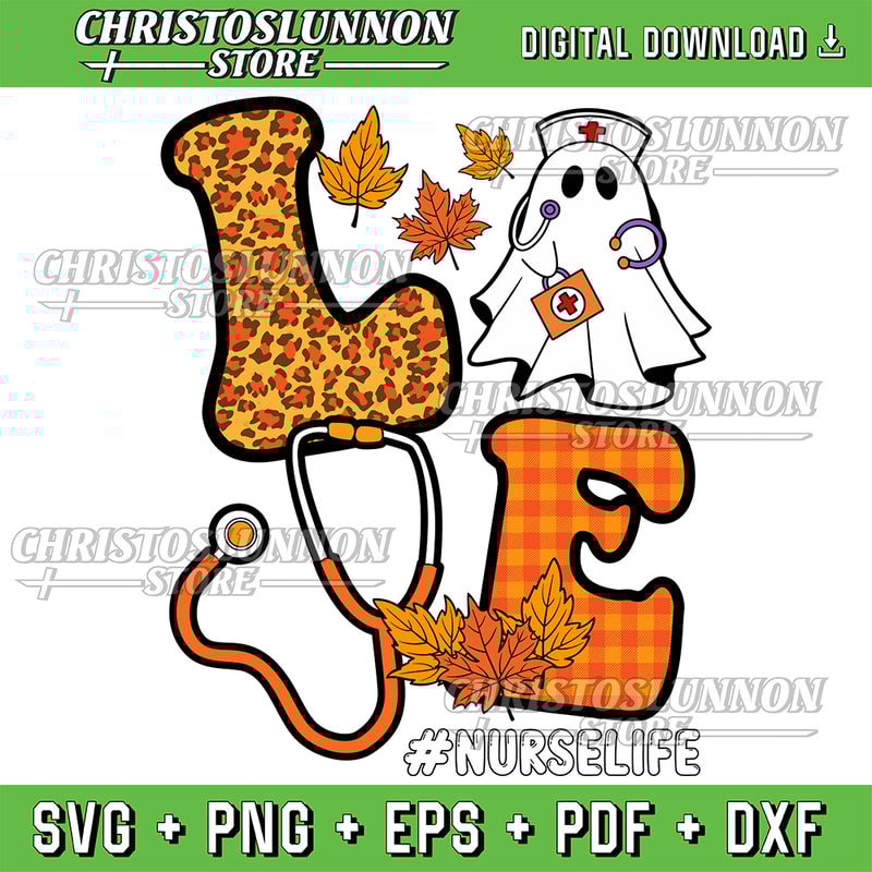 Leopard Ghost Nurse Halloween Costume Fall Scrub Top Svg Nurse Life Svg Nursing Svg Nurse Elements Svg 0
