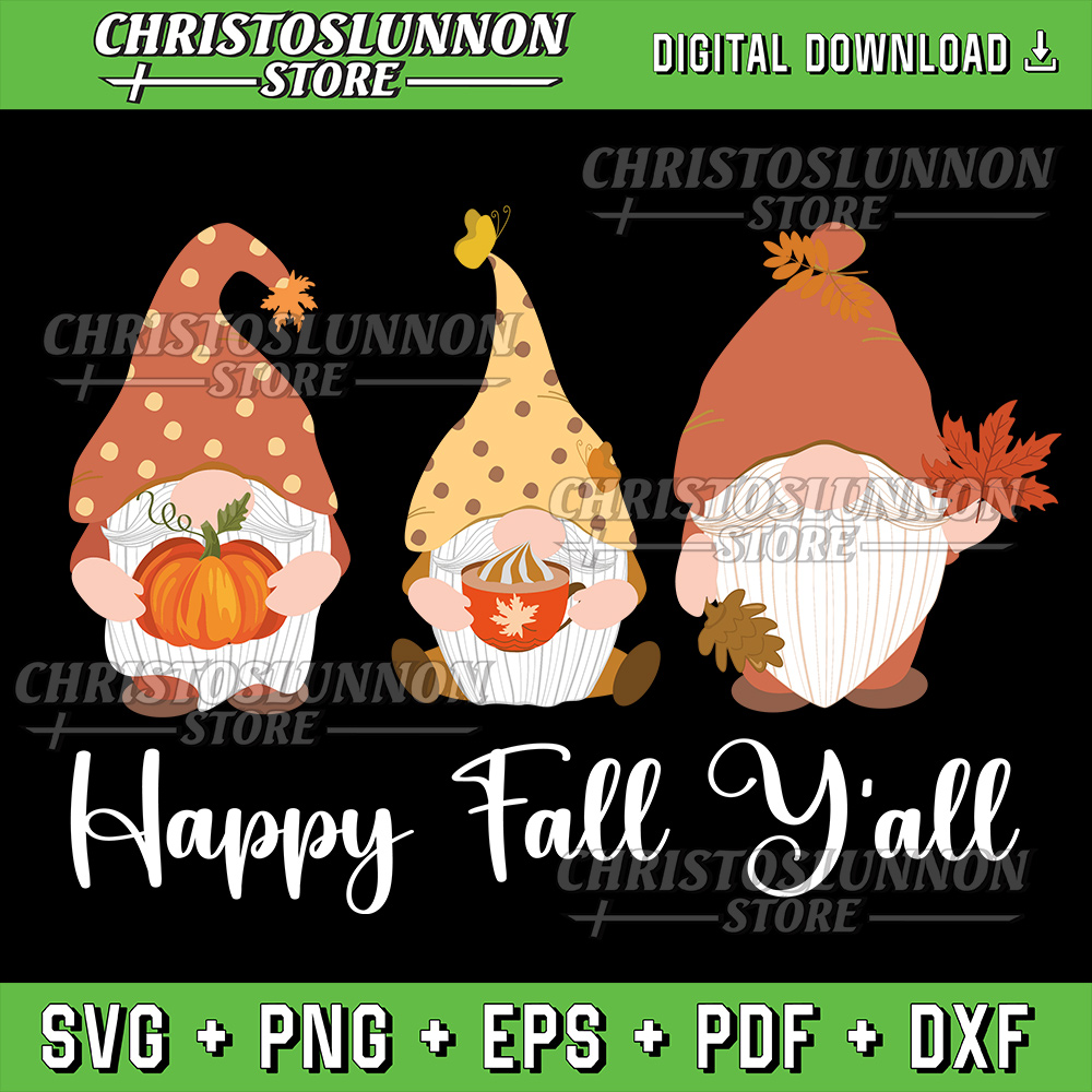 Happy Fall Yall Gnome Svg Gnomes Fall Svg Cute Gnome Svg Fall Svg Gift For Thanksgiving Thanksgiving Gnome Svg 0