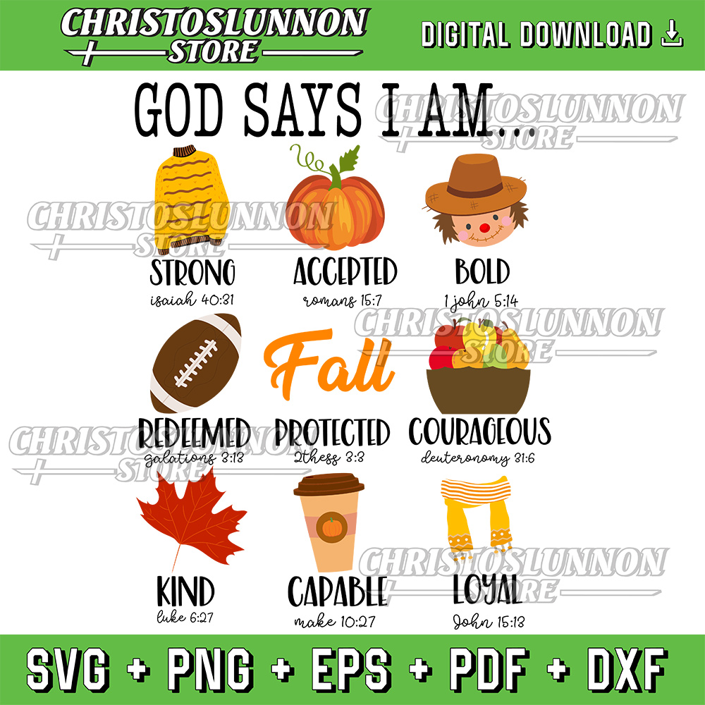 God Says I Am Svg Fall Svg Coquette Bow Svg Fall Christian Svg Religious Svg Coquette Aesthetic Autumn Svg 0
