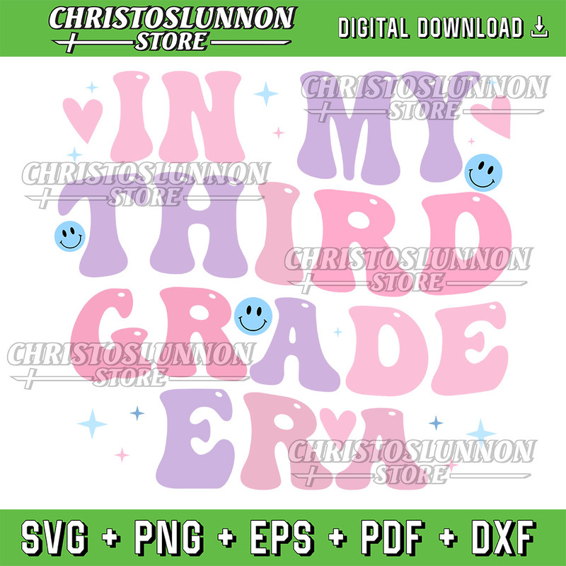 In My Third Grade Era 3rd Grade Era Back To School Svg Groovy Letters 3rd Grade Svg Teacher Era Svg First Day Of 3rd 0