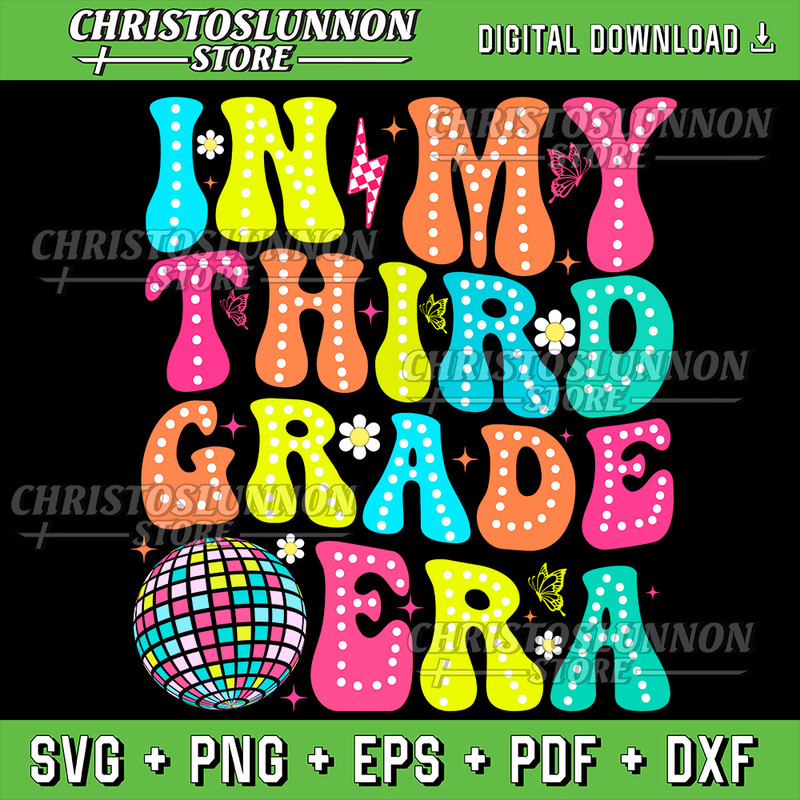 In My Third Grade Era Teachers Women Back To School Svg In My Third Grade Era Back To School Svg 3rd Teacher Groovy 0