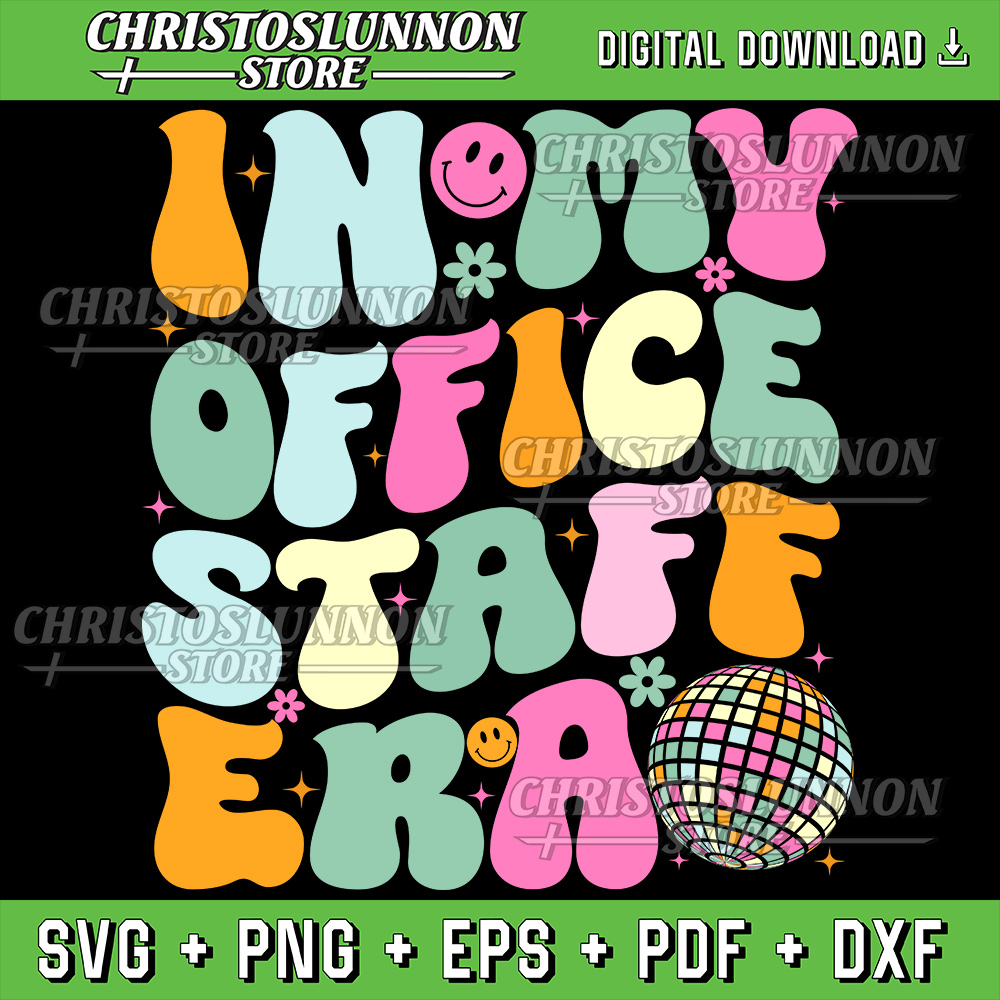 Groovy Office Staff Svg Office Staff Svg Back To School Svg Office Staff Sublimation Svg 0