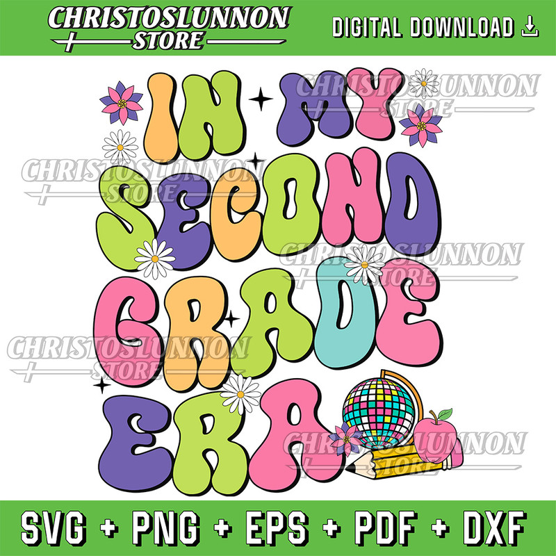 In My Second Grade Era 2nd Grade Girl Teacher Back To School Svg Groovy Letters 2nd Grade Svg Teacher Era Svg 0