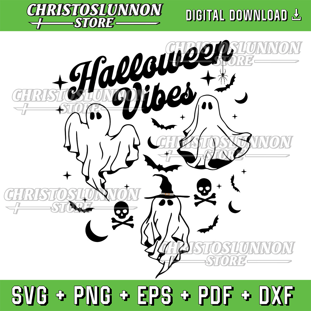 Retro Halloween Vibes Svg Halloween Svg Front And Back Halloween Svg Spooky Season Svg Halloween Season Svg 0