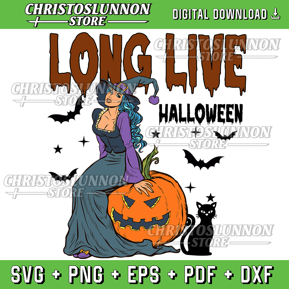 Long Live Halloween Svg Vintage Halloween Svg Witch Svg Spooky Season Svg Retro Halloween Svg Halloween Svg Design 0