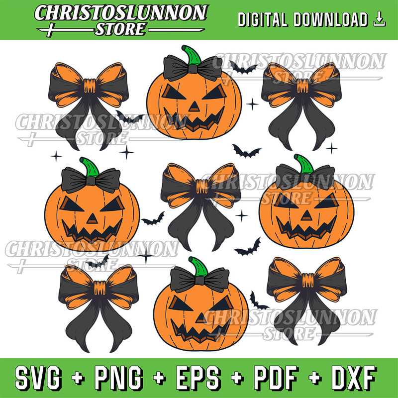 Halloween Pumpkin Svg Coquette Bow Halloween Svg Spooky Season Svg Halloween Svg Pumpkin Svg Halloween Svg Designs 0