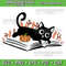Halloween Svg Fall Svg EmbroideredHalloween Cat Svg Cat Sweater Black Cat Svg Book Crewneck Svg Fall Svg 0