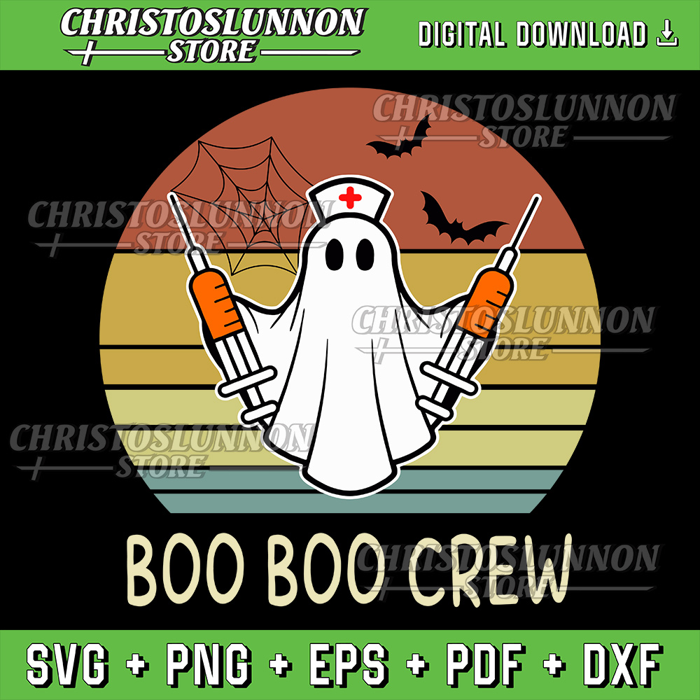 Boo Boo Crew Nurse Svg Funny Ghost Halloween Nurse Svg Ghost Nurse Svg Funny Nurse Svg Cute Ghost Svg Spooky Svg 0