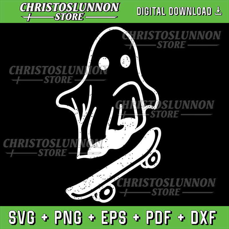 Ghost On Skateboard Svg Funny Retro Halloween Costume Svg Halloween Svg Ghost Svg Spooky Halloween Skateboard Svg 0