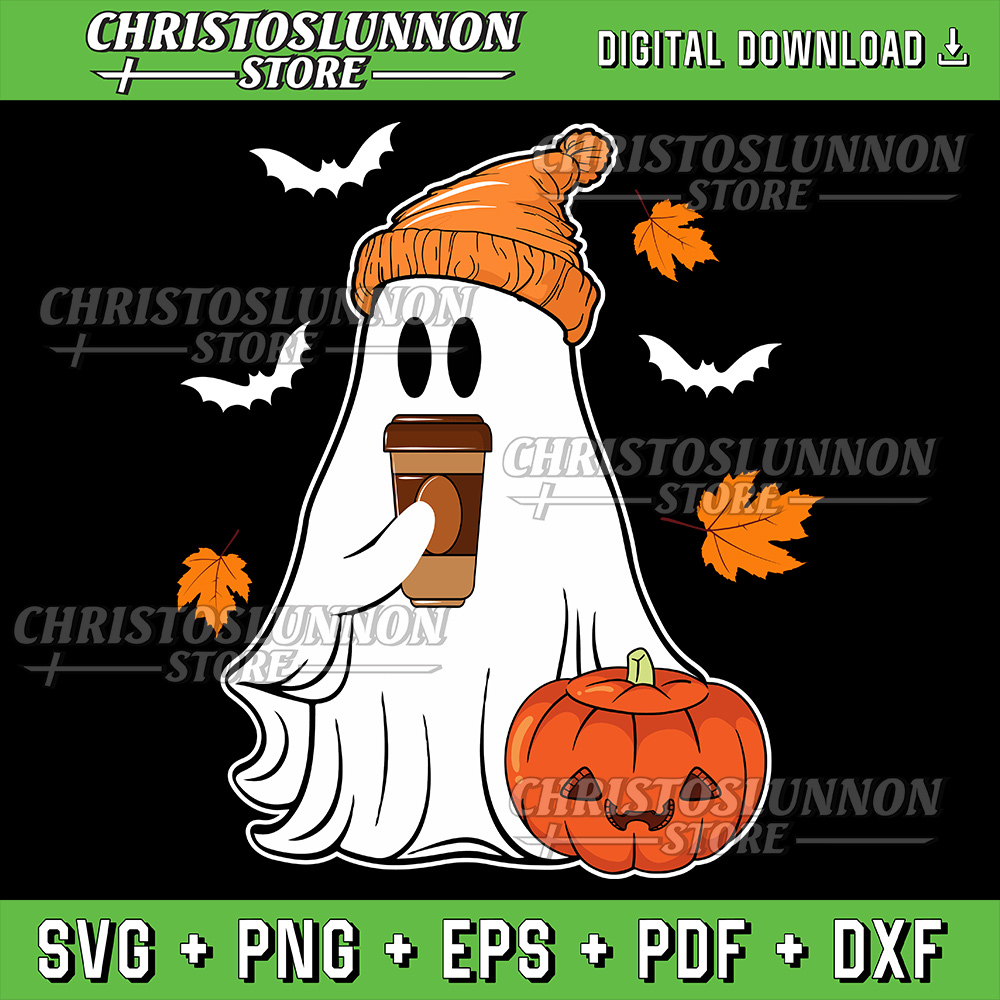 Cute Ghost Drinking Coffee Halloween Ghost Ice Coffee Svg Ghost Ice Coffee Svg Halloween Ghost Svg Ghost Svg 0