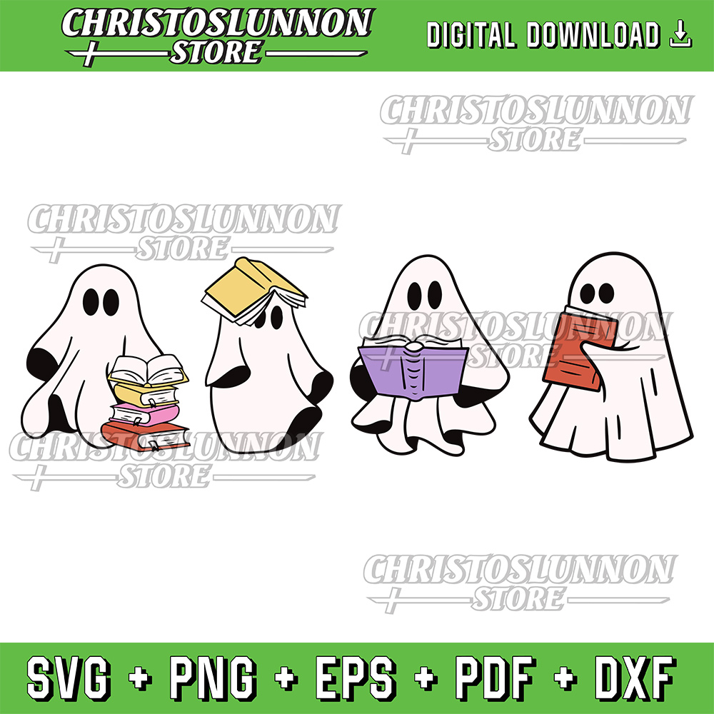 Funny Ghost Book Reading Halloween Books Lover Svg Bookish Halloween Svg Teacher Librarian Halloween Svg Halloween 0