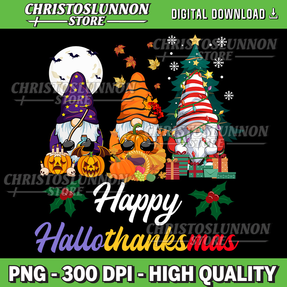 Halloween Thanksgiving Christmas Happy HalloThanksMas Gnomes Png Gnomes Png Halloween Png Thanksgiving Png 0