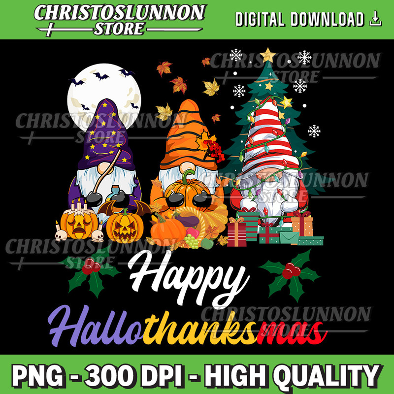 Halloween Thanksgiving Christmas Happy HalloThanksMas Gnomes Png Gnomes Png Halloween Png Thanksgiving Png 0