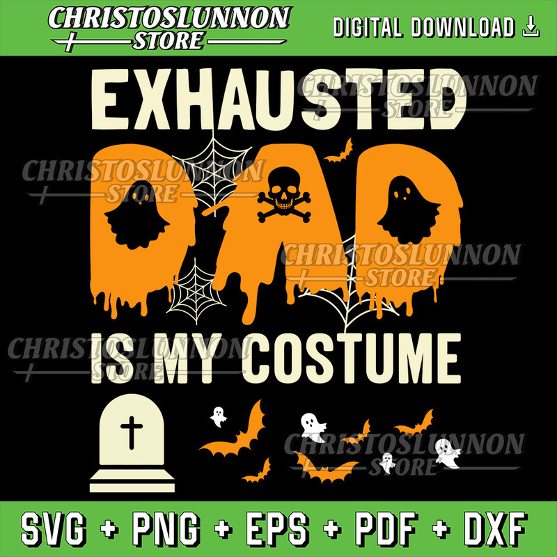 Mens Exhausted Dad Costume Svg Funny Matching Halloween 2020 Svg Halloween Couple Svg Mom And Dad Svg Pumpkin Svg 0