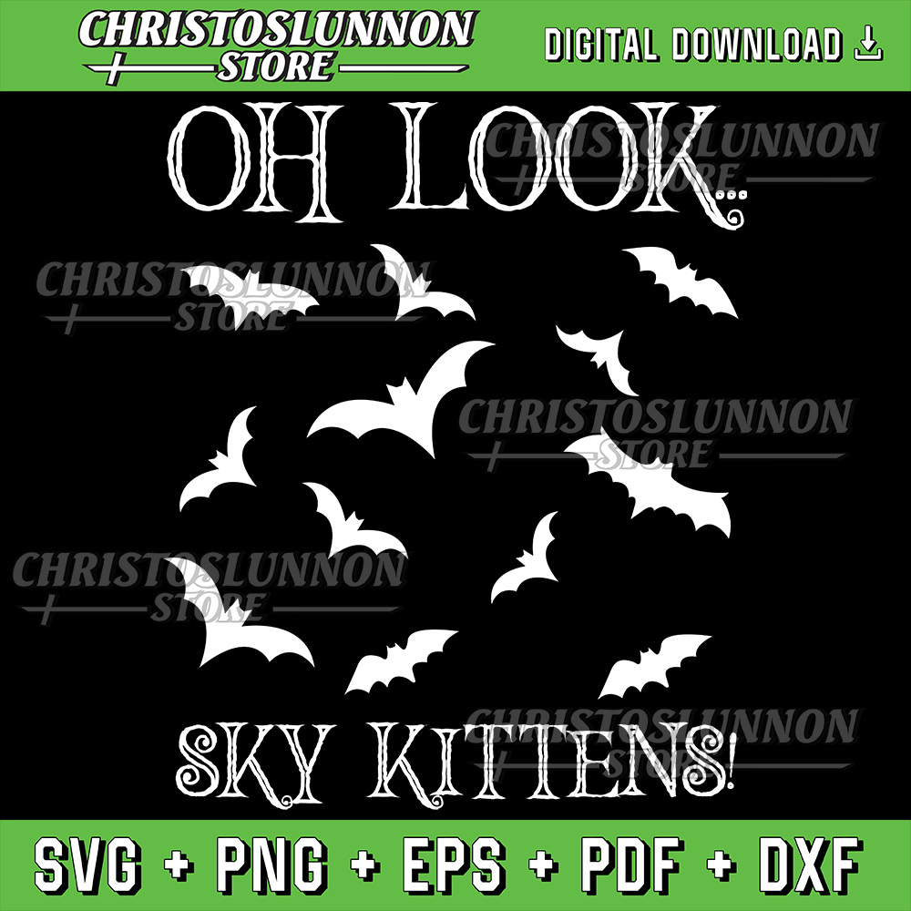 Funny Bat Lover Svg Cool Sky Kittens Horror Svg Halloween Kittens Svg Halloween Svg Ghost Cute Kittens Svg 0