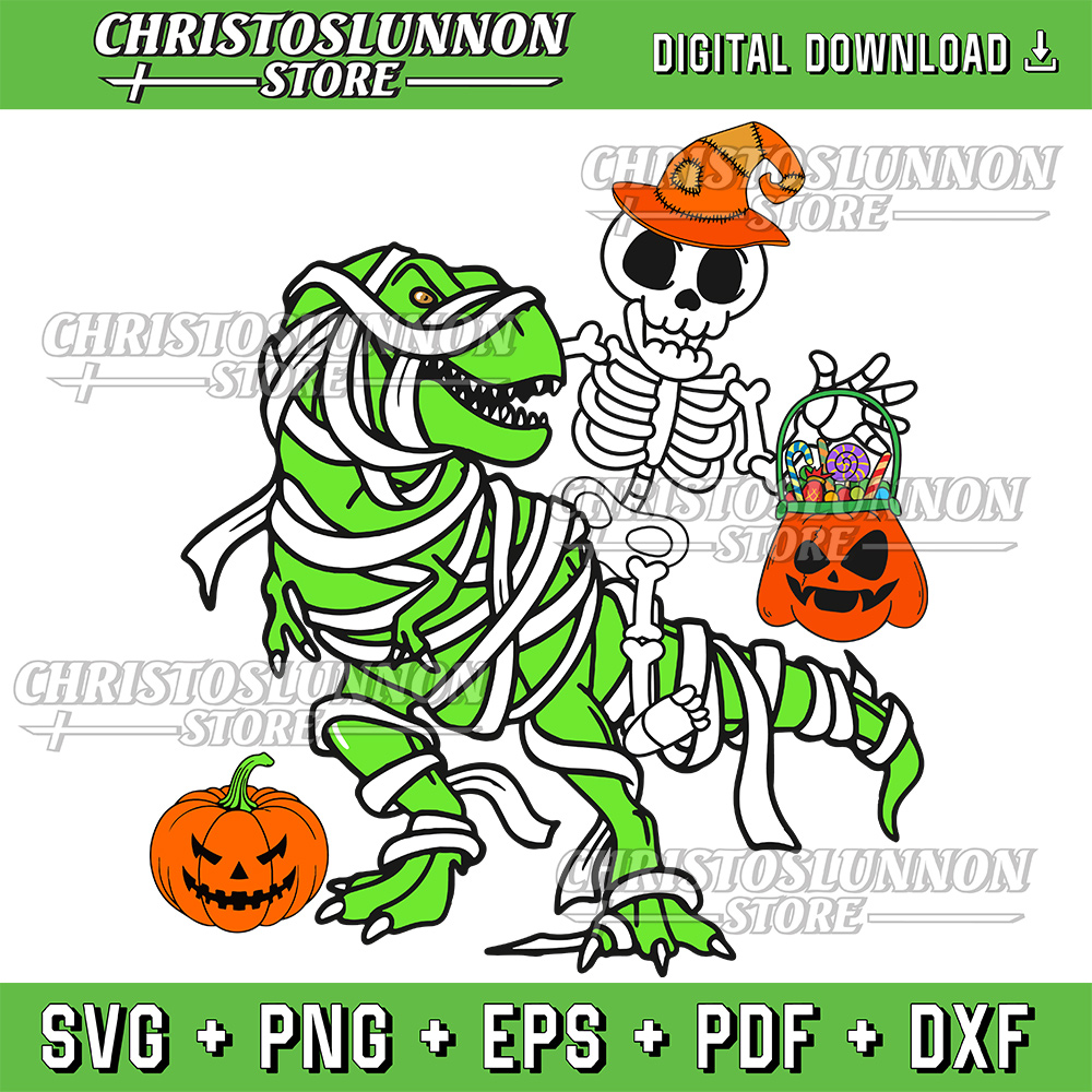 Cool Skeleton Cap Dino Mummy Toddler Boy Halloween Svg Halloween Dinosaur Svg Halloween Svg TRex Skeleton Svg 0