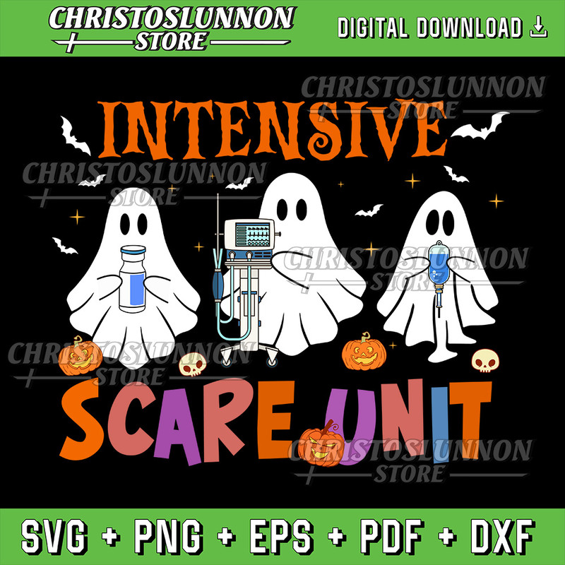 Halloween Intensive Care Scare Unit Ghost Nurse ICU Nursing Svg Halloween Intensive Care Scare Unit Svg 0