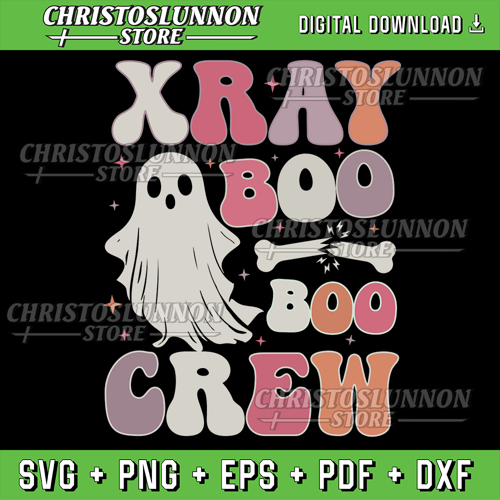 XRay BooBoo Crew Svg Ghost Radiology Svg Halloween Fall Nurse Svg Halloween Svg Ghost Nurse Svg Digital Download 0