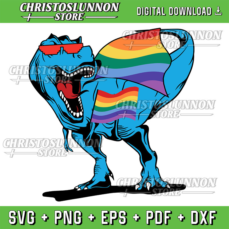 Gay Pride Dino Trex Rainbow Flag Lgbt Ally Boys Svg LGBT Flag Gay Pride Svg LGBTQ Svg Youth Rainbow 0