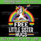 Free Little Sister Hugs Svg Unicorn LGBT Pride Rainbow Svg Pride Svg LGBTQ Svg Colorful Unicorn Svg 0