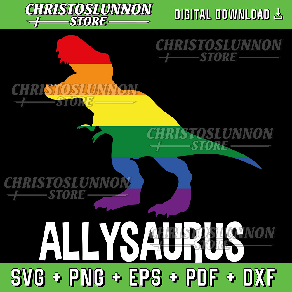 Gay Rainbow Dino Trex Ally Saurus Lgbt Flag Boys Toddler Svg Lgbt SvgTRex Svg Dinosaur Svg Rainbow 0