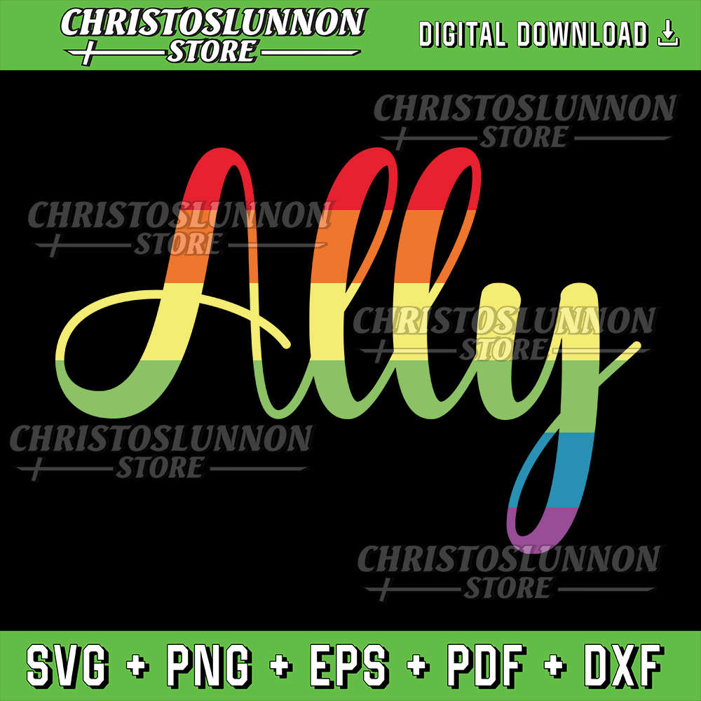 Ally Pride Svg Gay LGBT Day Month Parade Rainbow Flag Svg Ally LGBT Gay Rainbow Pride Flag Svg Gay 0