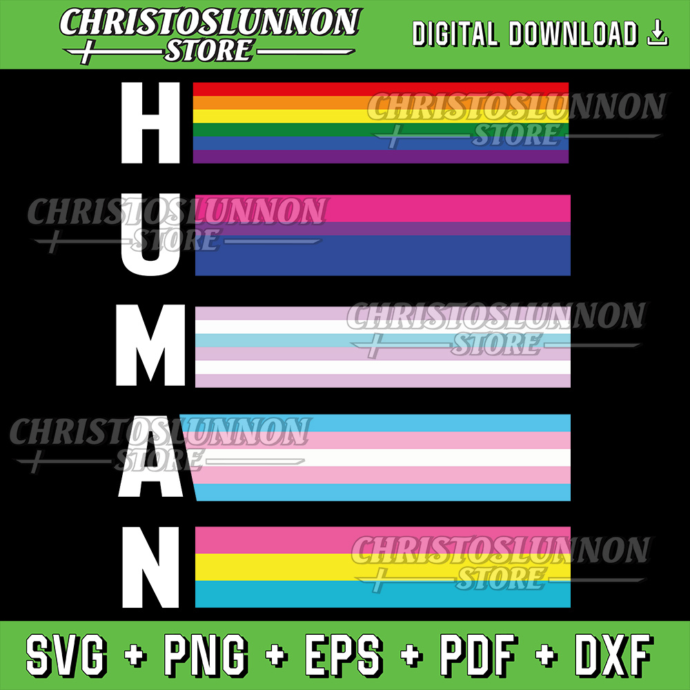 Human LGBTQ Pride Flag Gay Bi Intersexual Trans Pansexual Svg LGBTQ Svg Pride Flags Pride Symbols S 0