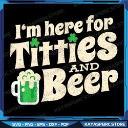 titties and beer funny st patricks day 2024 png, funny st. patrick's day design png, green beer png, st patricks png