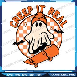 vintage retro halloween creep it real ghost boy fall season png, funny halloween ghost png, halloween png, halloween png