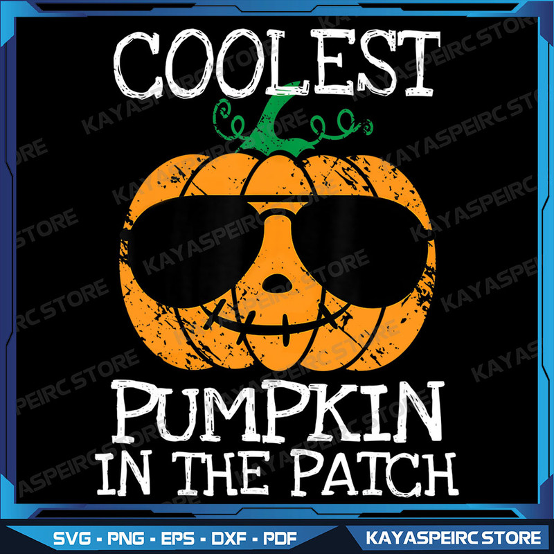 Coolest Pumpkin In The Patch Png Halloween Png Fall Png Distressed Fall Png Retro Pumpkin Png Pumpkin Png File 0