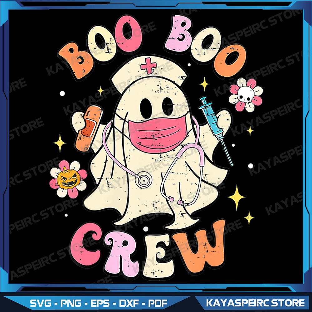 Boo Boo Crew Halloween Ghost Nurse Png Nurse Png Nurse Halloween Png Pink Halloween Png Spooky Season Png Trendy 0