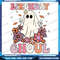 Happy Birthday Ghoul Retro Hippie Halloween Ghost Floral Png Groovy Halloween PNG Cute Ghost Birthday Halloween Part 0