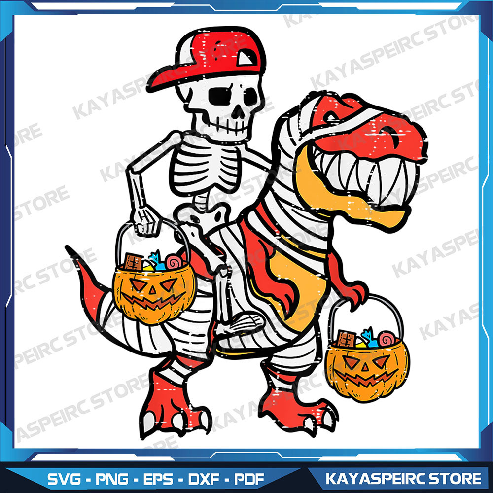 Cool Skeleton Cap Dino Mummy Toddler Boy Halloween Png Halloween Dinosaur Png Halloween Png TRex Skeleton Png 0