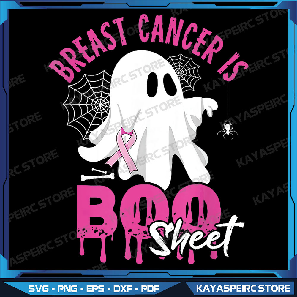 Breast Cancer Is Boo Sheet Png Spooky Halloween Breast Cancer Png Back On My BooPng Ghost Ribbon BreastCancer 0