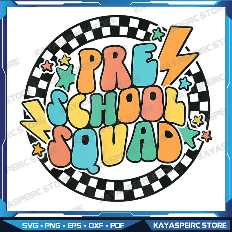 Back To School Groovy Teacher Preschool Crew Squad Png Back To School Design Sublimation Designs Downloads PNG File 0