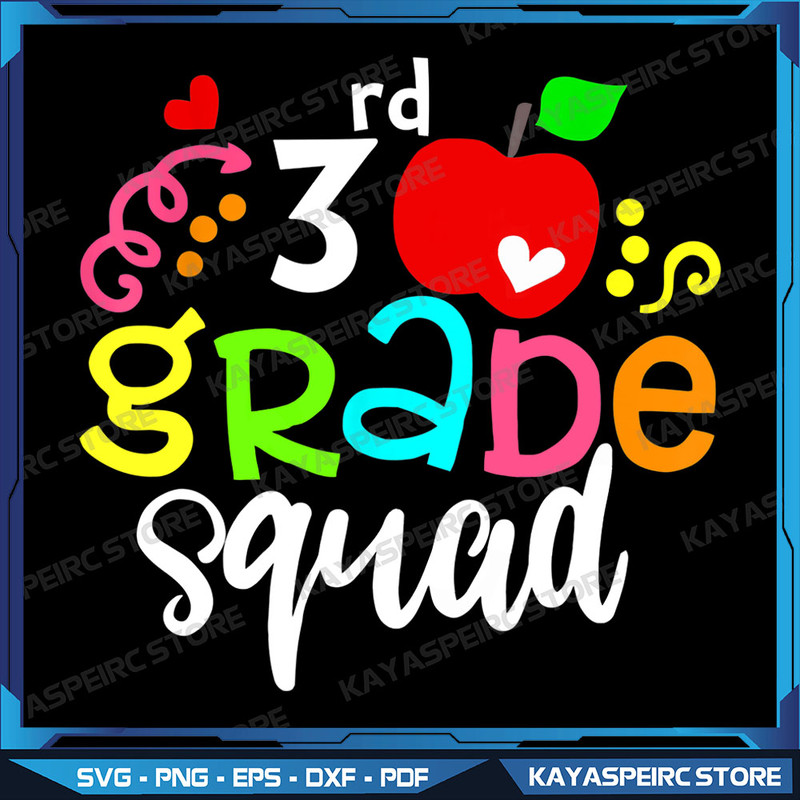 3rd Grade Squad Png Funny Third Grade Team Back To School PngTeam Third Grade Png 3rd Grade Teacher First Day 0
