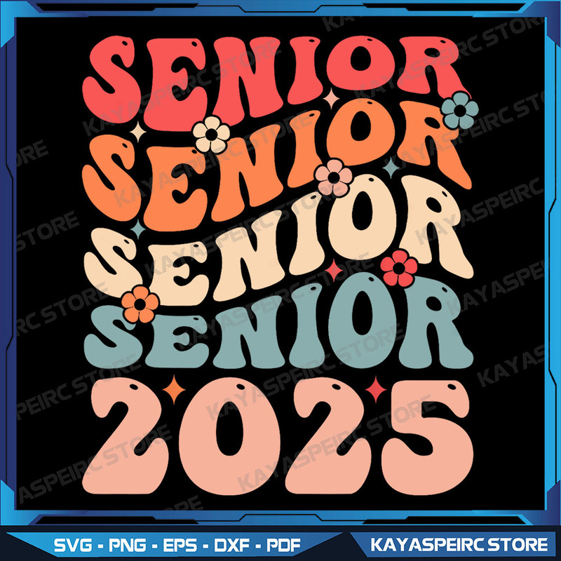 Senior 2025 Class Of 2025 Seniors Graduation 2025 Png Retro Graduation PNG Sublimation Design Digital Download Png 0