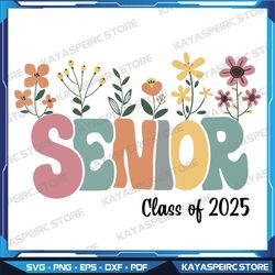 retro groovy senior 25 class of 2025 graduation flower png, retro graduation png, digital download png, class of 2025