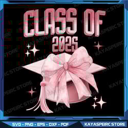 retro senior 25 class of 2025 graduation coquette pink bow png, pink bow png, senior 2025 png, class of 2025 png