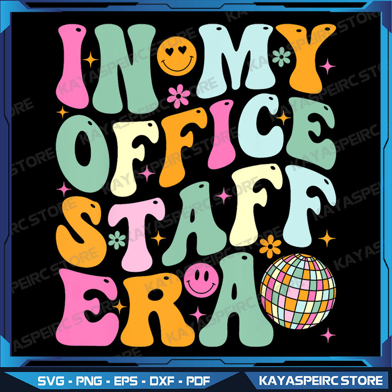 Groovy Office Staff Png Office Staff Png Back To School Png Office Staff Sublimation Png Office Staff First Day 0