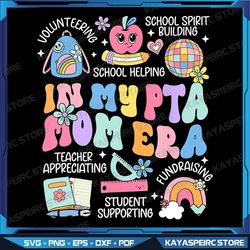 in my pta mom era back to school teacher association womens png, in my pta era png, parent teacher assocition png