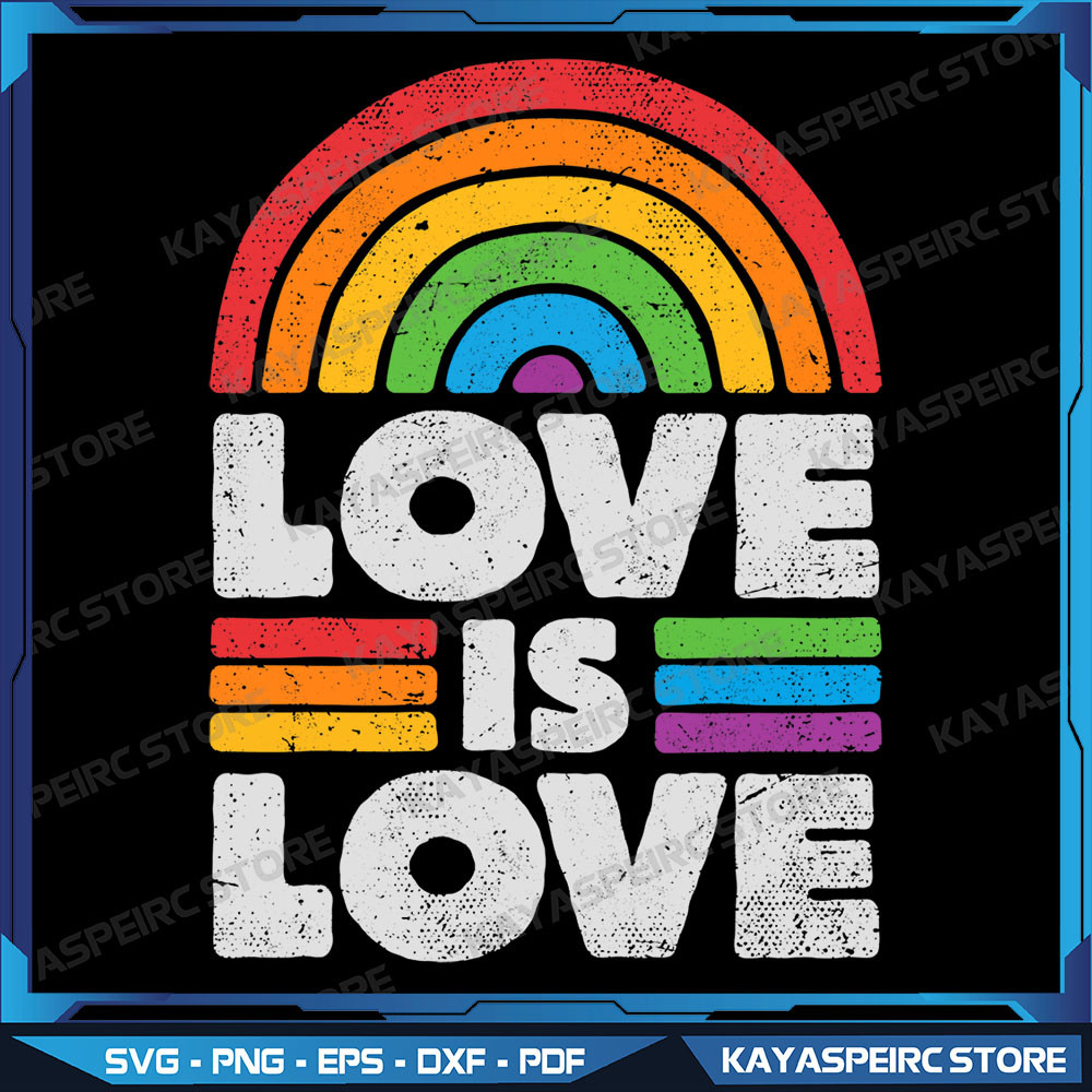 LGBTQ Love Is Love Png Gay Pride LGBT Rainbow Flag Retro Vintage Png Gay Rainbow Png LGBT Png Lesbian Png Digital 0