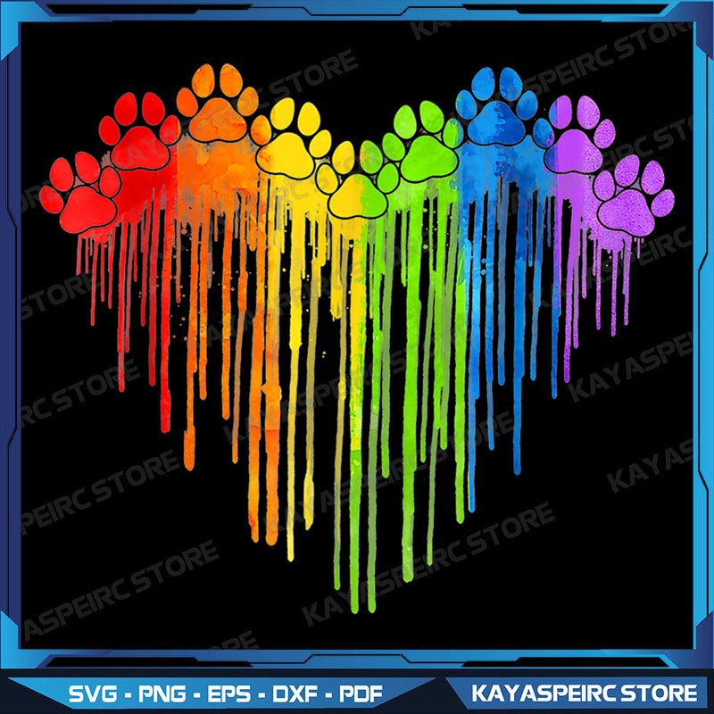 Dog Paws Rainbow Dog Paws Heart Colorful Gay Pride LGBT Png Dog Paws Heart Colorful LGBT Png Gay Pride LGBT Png 0